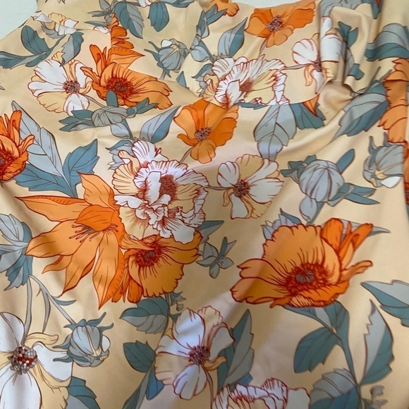 Cutest floral w orange one sleeve bathiingsuit - Picture 2 of 3